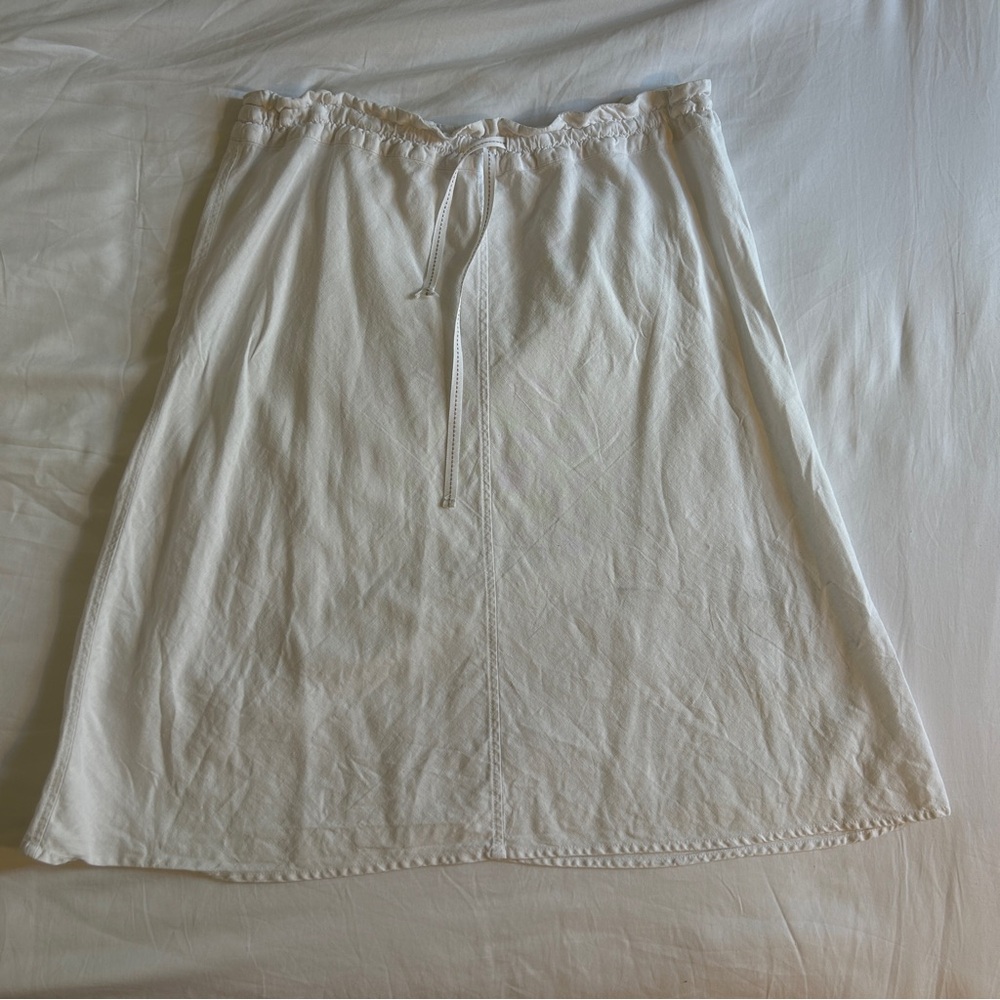 Vintage linen midi skirt